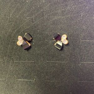 Elegant Black and Pink Stud Earrings